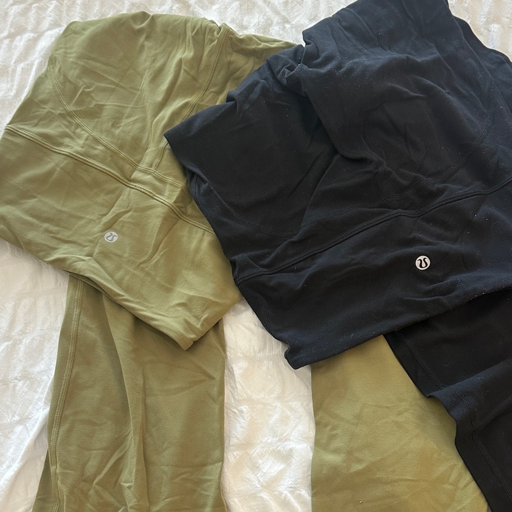 lululemon athletica Black and Olive Leggings